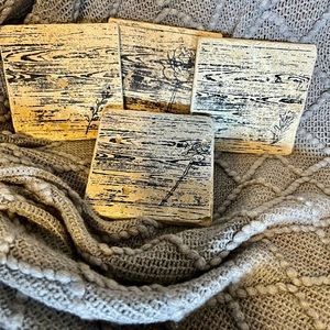 Travertine stone coasters set of 4